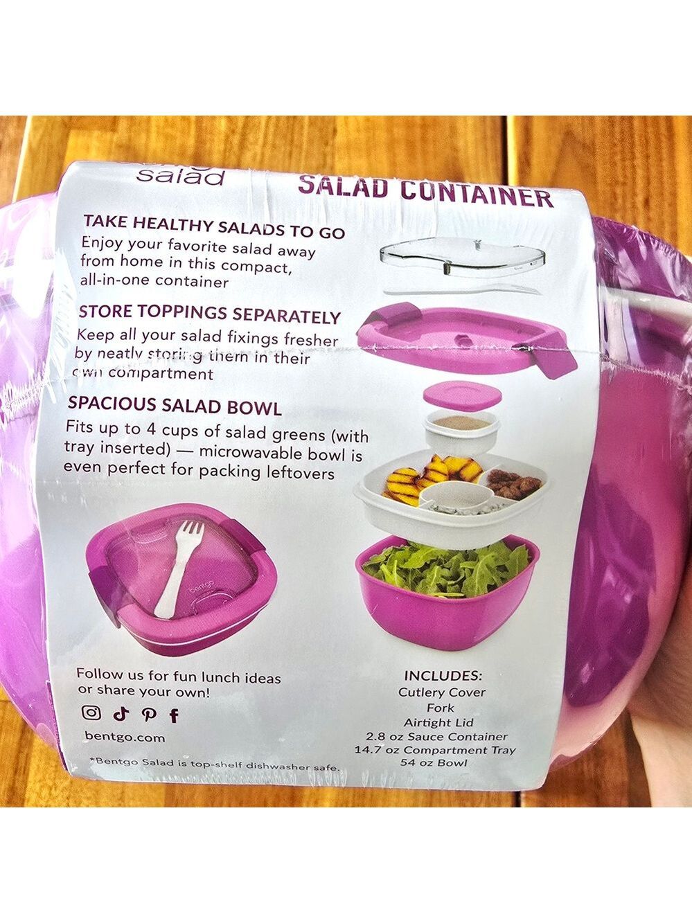 NEW! Bentgo All In One Stackable Salad Container 54 oz - Picture 4 of 7